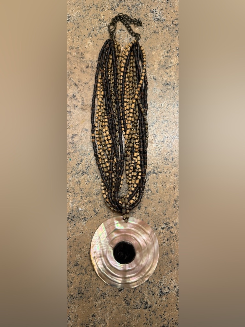 Chico's  multi-strand Wooden Statement Necklace